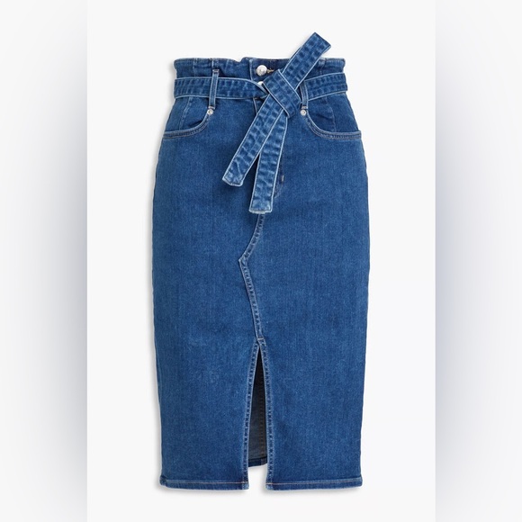 Veronica Beard Dresses & Skirts - VERONICA BEARD Nazia Belted Denim Midi Pencil Skirt